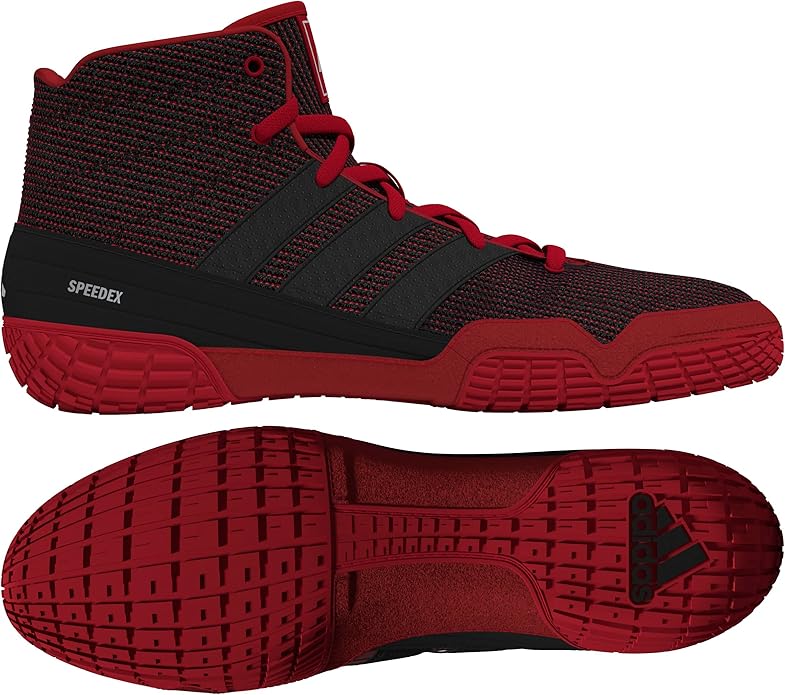 adidas SpeedEx Wrestling Shoe in Black/Red/Silver