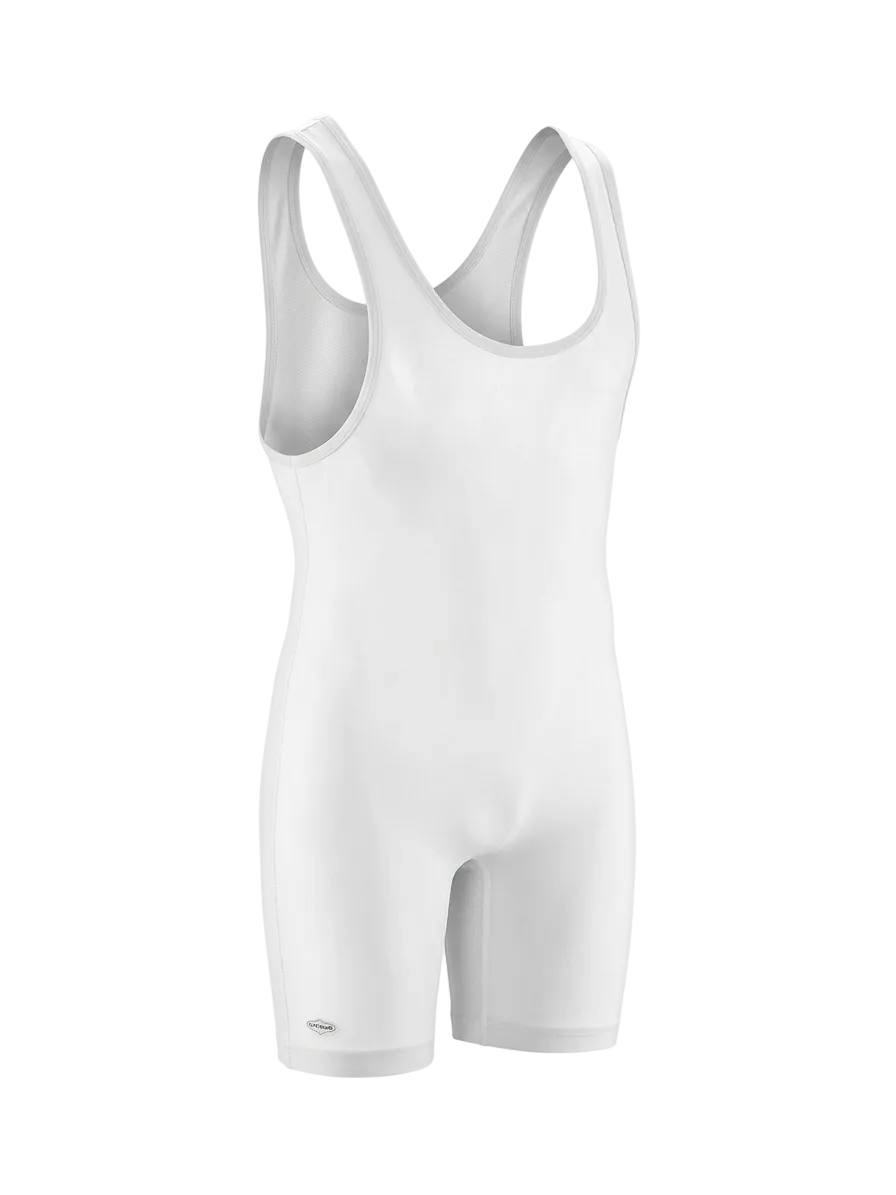 Matman Heavyweight Team Lycra Singlet in White - INV