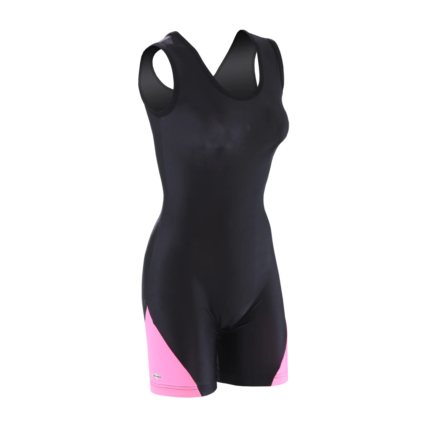 Matman Female Cut Delta Singlet in Black & Pink