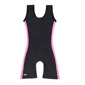 Matman Female Cut 1 Stripe Singlet in Black & Pink